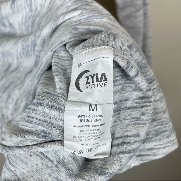 ZYIA Ash Split Back Long Sleeve Tee Size Medium - Picture 6 of 7